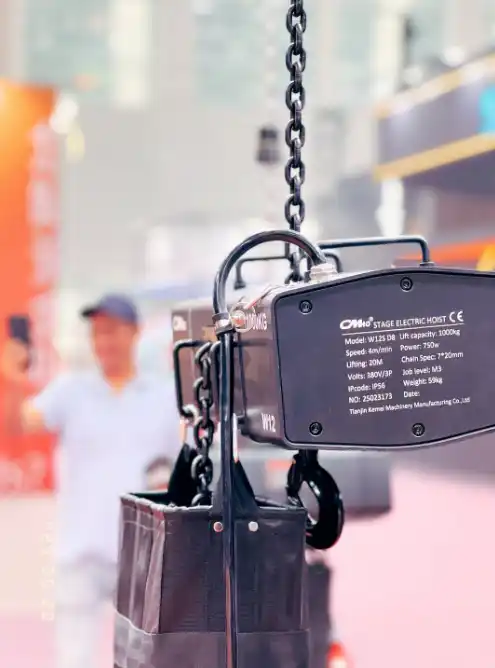black chain stage hoist